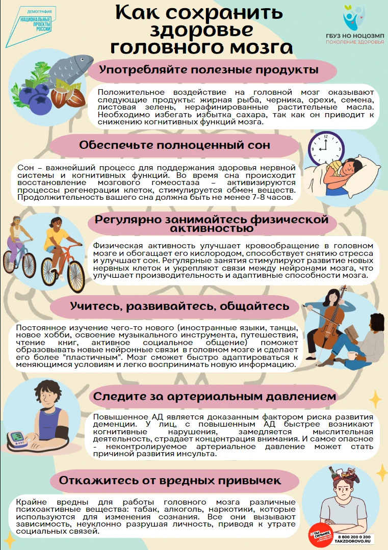 Как сохранить здоровье головного мозга